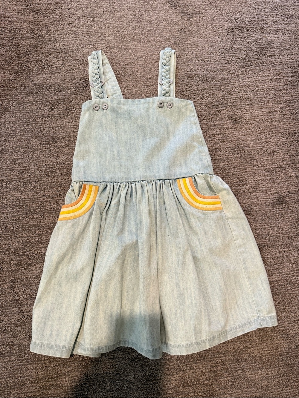 Munster Light Blue Denim Pinafore with Braided Straps